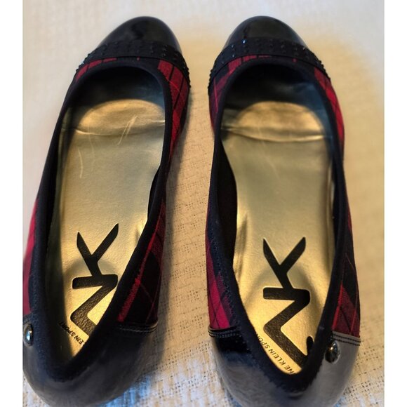 Anne Klein Sport Black & Red Plaid Flats Size 10 M With Box - Picture 4 of 13